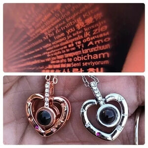 “I Love You” In 100 Languages Silver or Rose Gold Necklace